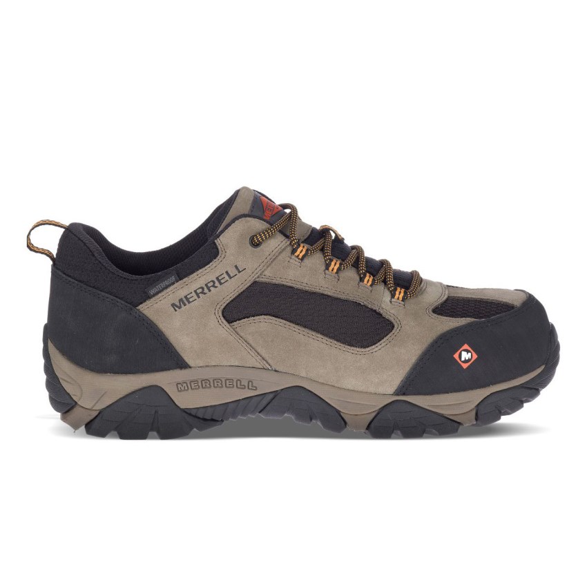 Chaussure de Securite Merrell Moab Onset Waterproof Comp Toe Grise/Noir Homme | A.E.NCEK